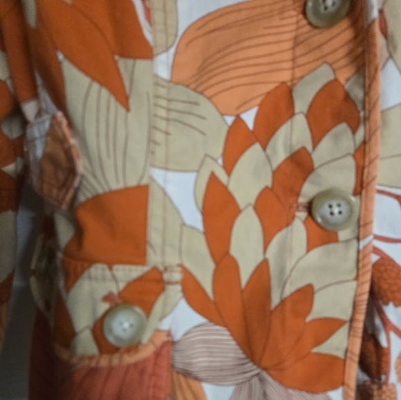 Ann Taylor LOFT Orange/Peach Floral Blazer Size 6 - Picture 5 of 7